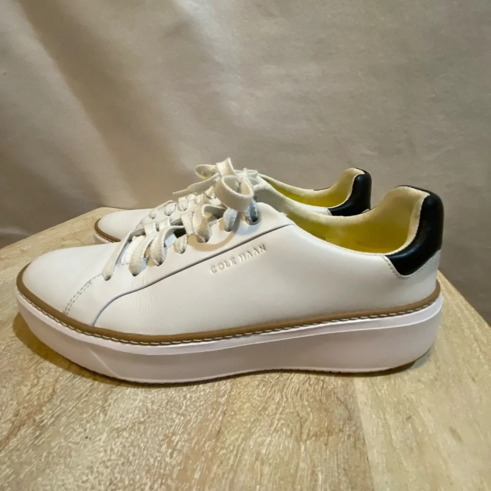 Cole Haan grand pro top spin leather sneaker 8.5 leather white - Picture 2 of 13